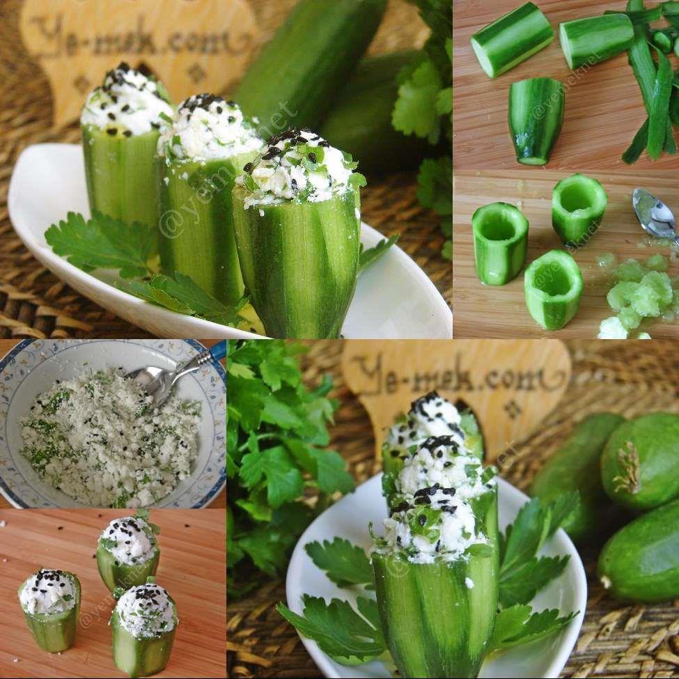 Cucumber Cups Stuffed With Cheese Recipe