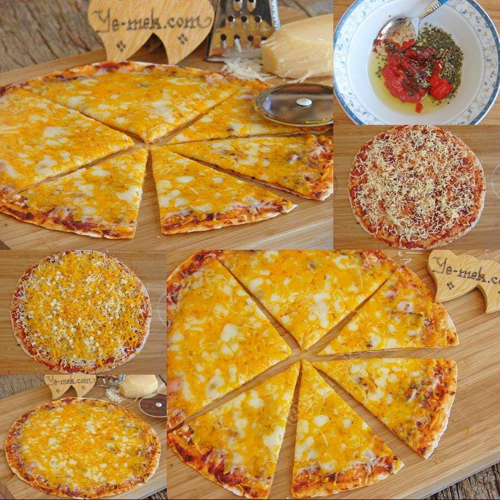4 Peynirli Tortilla Pizza