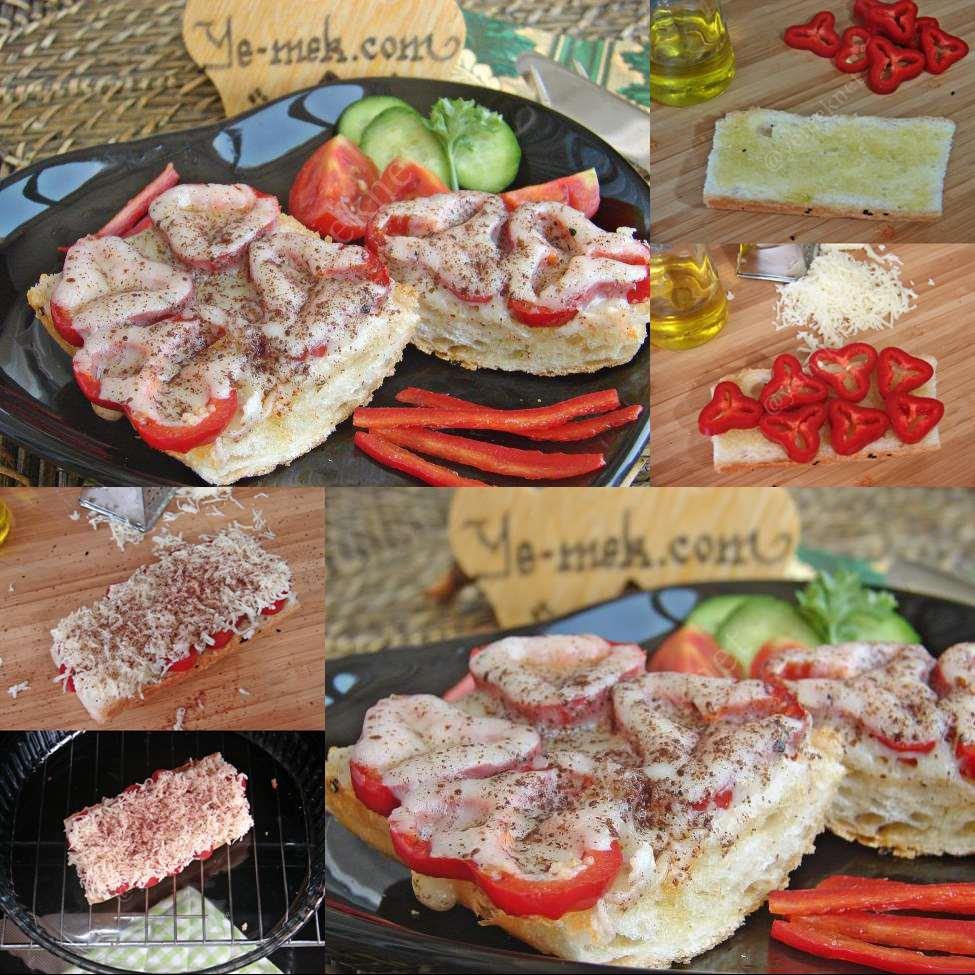Red Pepper And Parmesan Bread Pizza Recipe